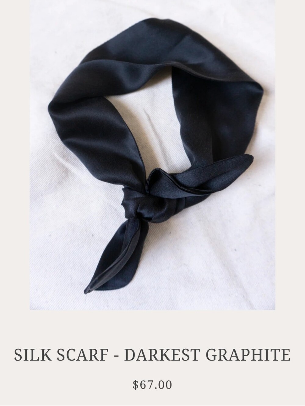 Ovate Silk Scarf - Darkest Graphite